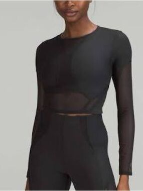 Lululemon Mesh Panelled Training Long Sleeve 🖤 Black • Size 8 • NWT